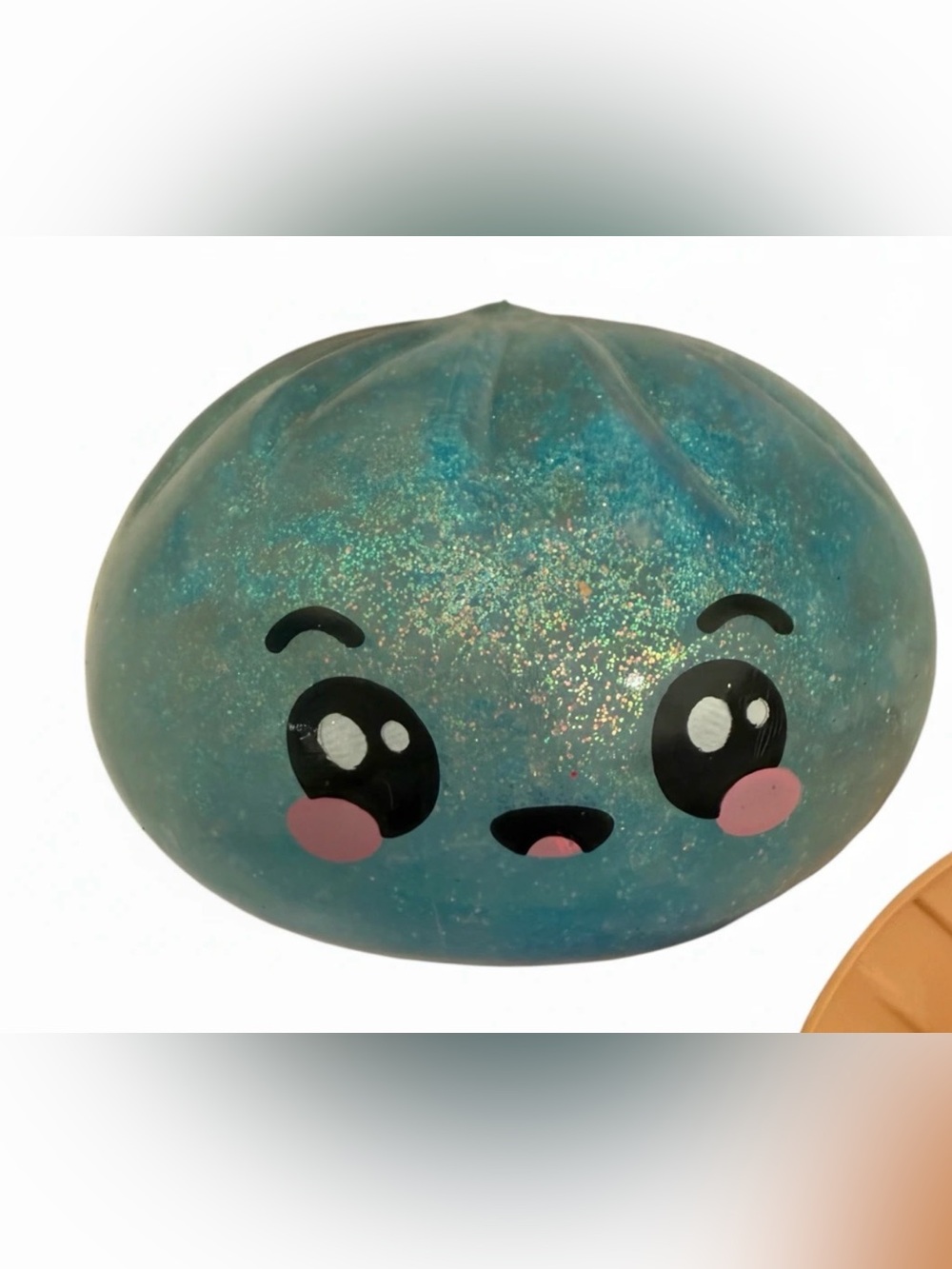 Large Blue Glitter Squishy Dumpling Sensory Toy